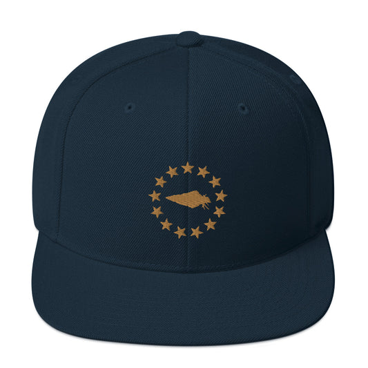 Embrace your patriotic side with our navy and gold Betsy Ross UNCIVIL Snapback hat. Featuring the iconic 13 stars design, this hat is perfect for anyone who loves America and its rich history.