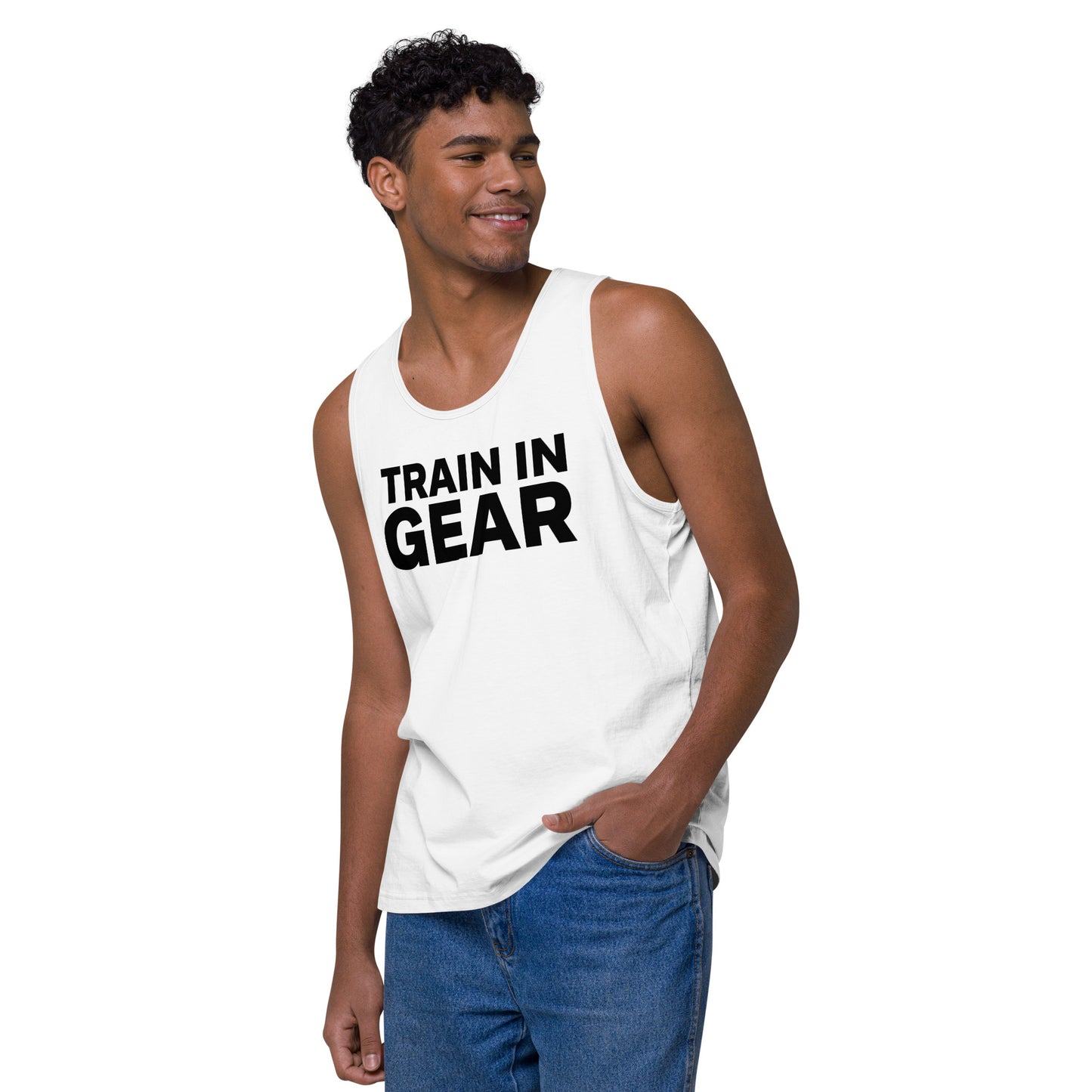 White Train in Gear Men’s Premium Tank