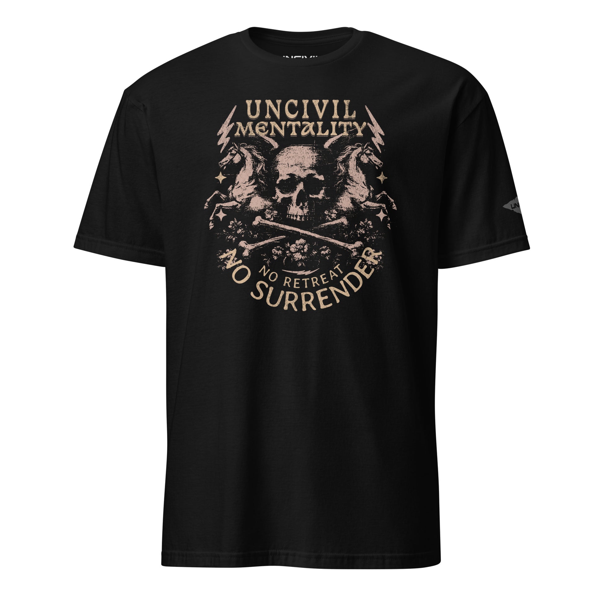 Black No Retreat, No Surrender T-Shirt Uncivil Mentality