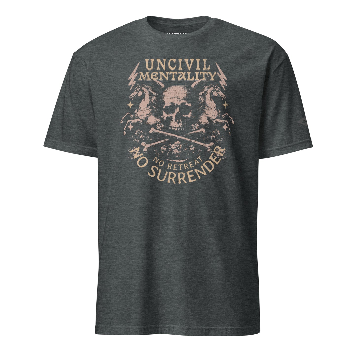Grey No Retreat, No Surrender T-Shirt Uncivil Mentality