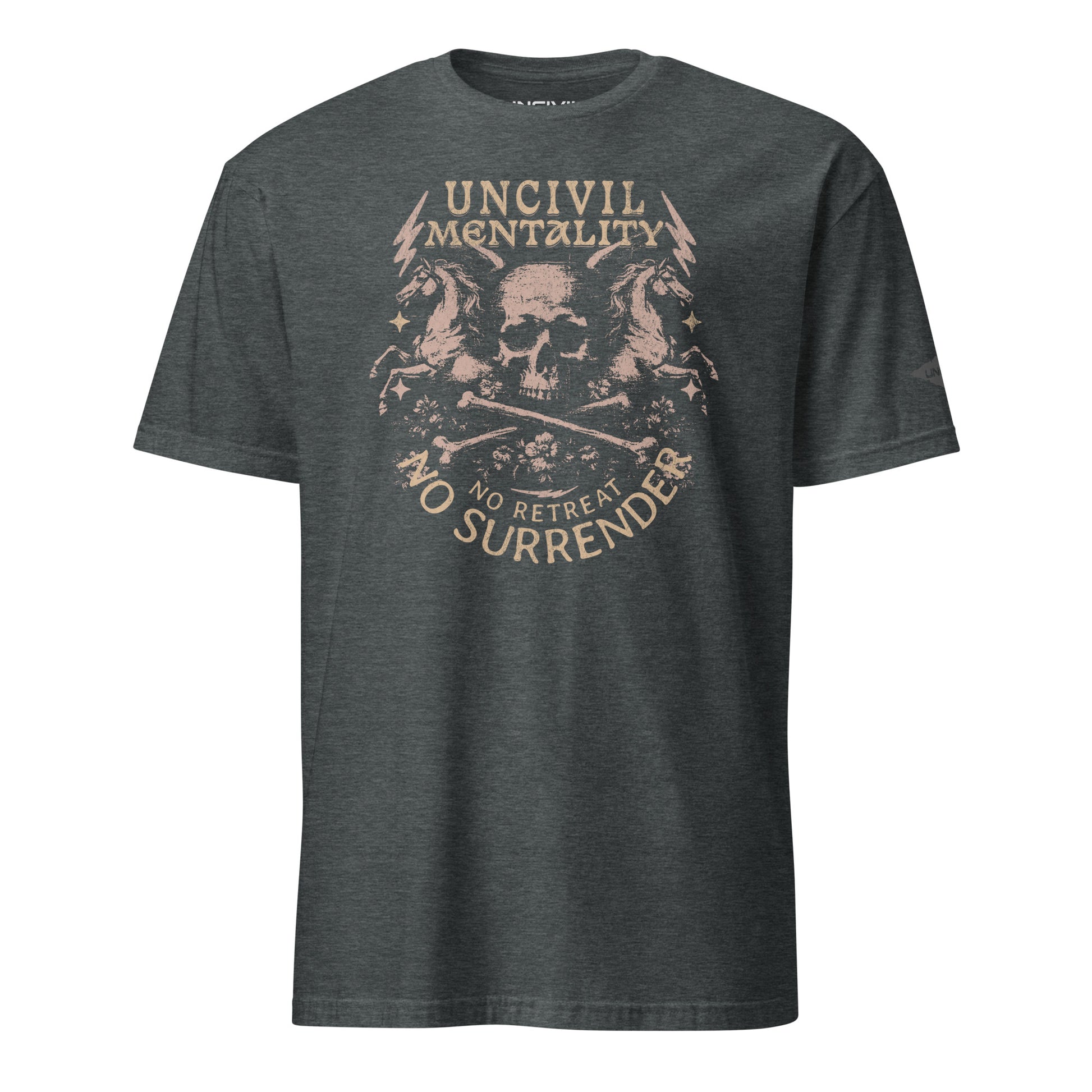 Grey No Retreat, No Surrender T-Shirt Uncivil Mentality
