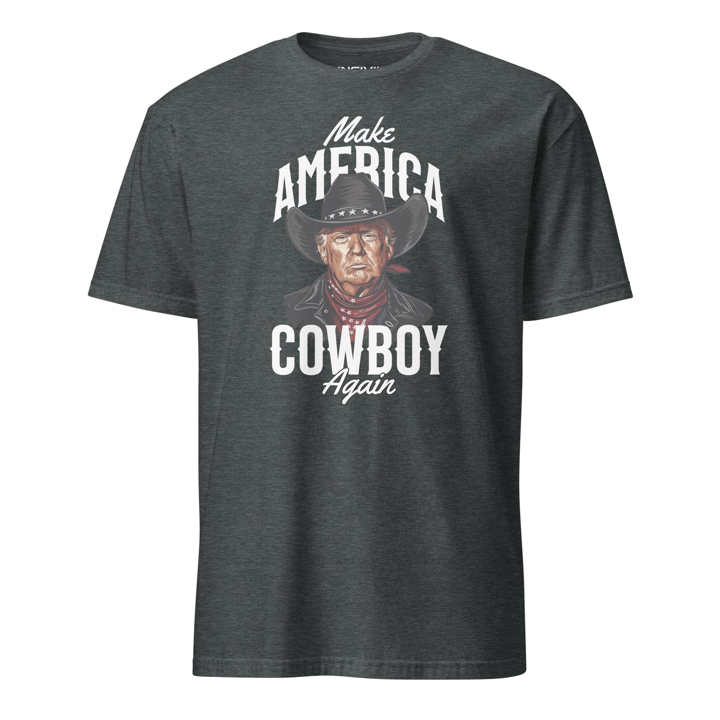 Heather Grey Make America Cowboy Again Limited Time Design Trump T-Shirt