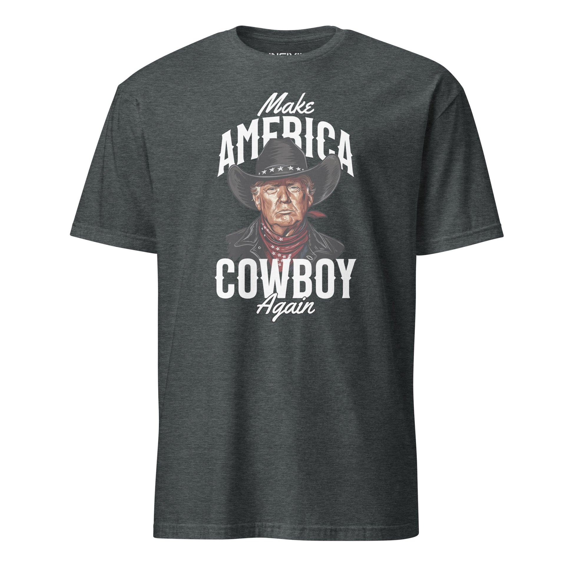 Heather Grey Make America Cowboy Again Limited Time Design Trump T-Shirt