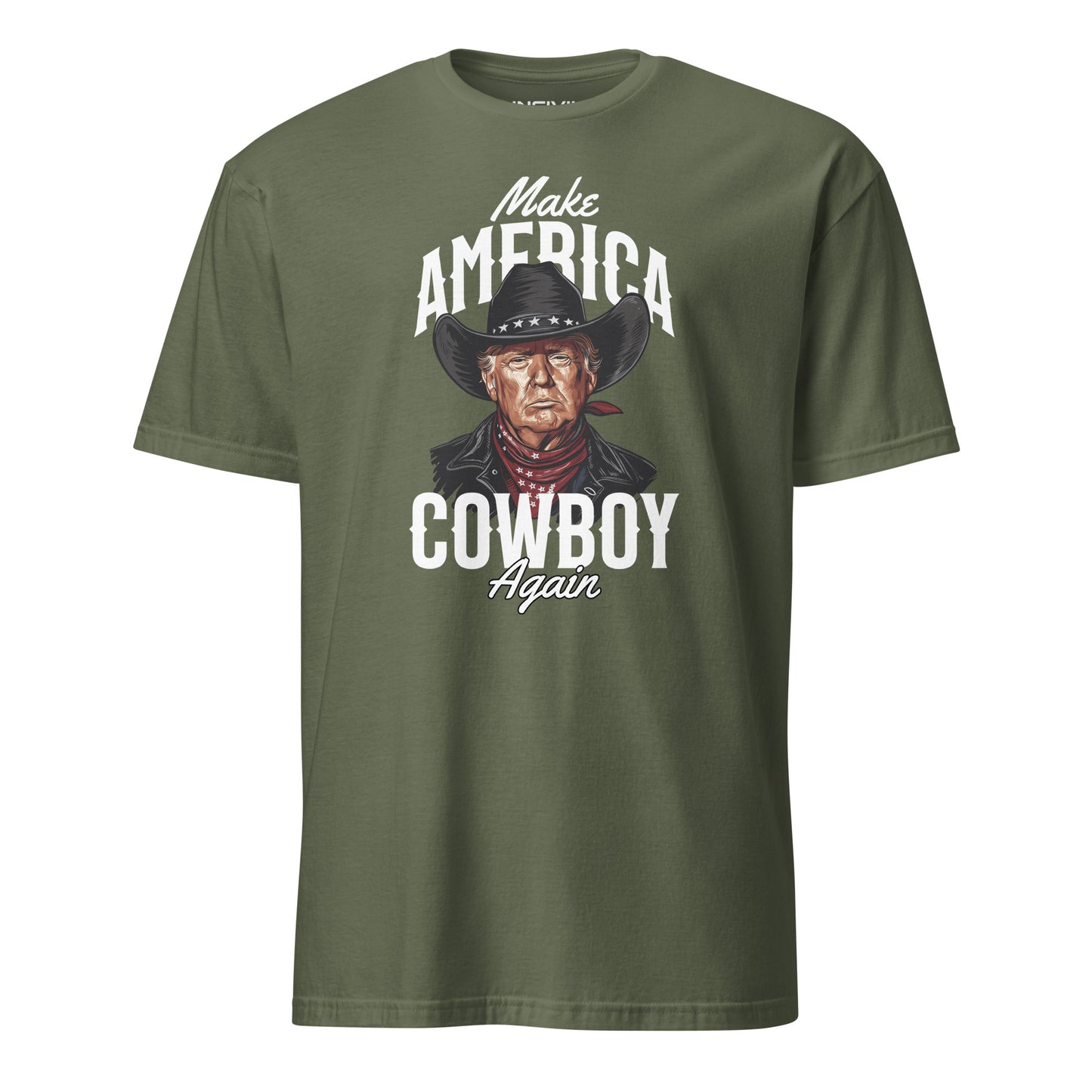 Military Green Make America Cowboy Again Limited Time Design Trump T-Shirt
