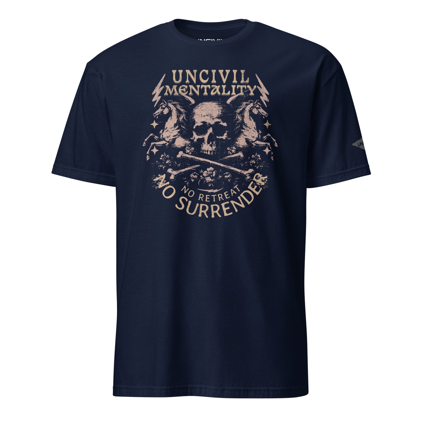 Navy No Retreat, No Surrender T-Shirt Uncivil Mentality