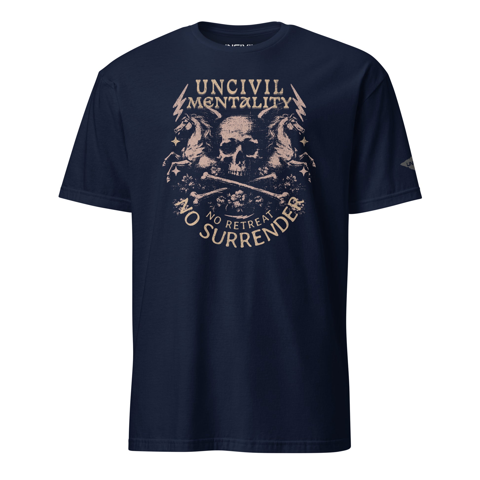 Navy No Retreat, No Surrender T-Shirt Uncivil Mentality