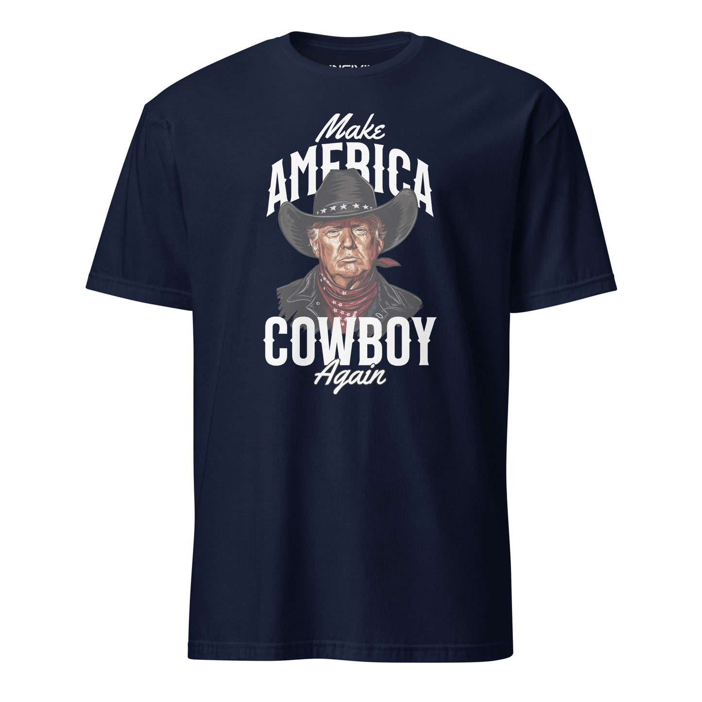Navy Blue Make America Cowboy Again Limited Time Design Trump T-Shirt