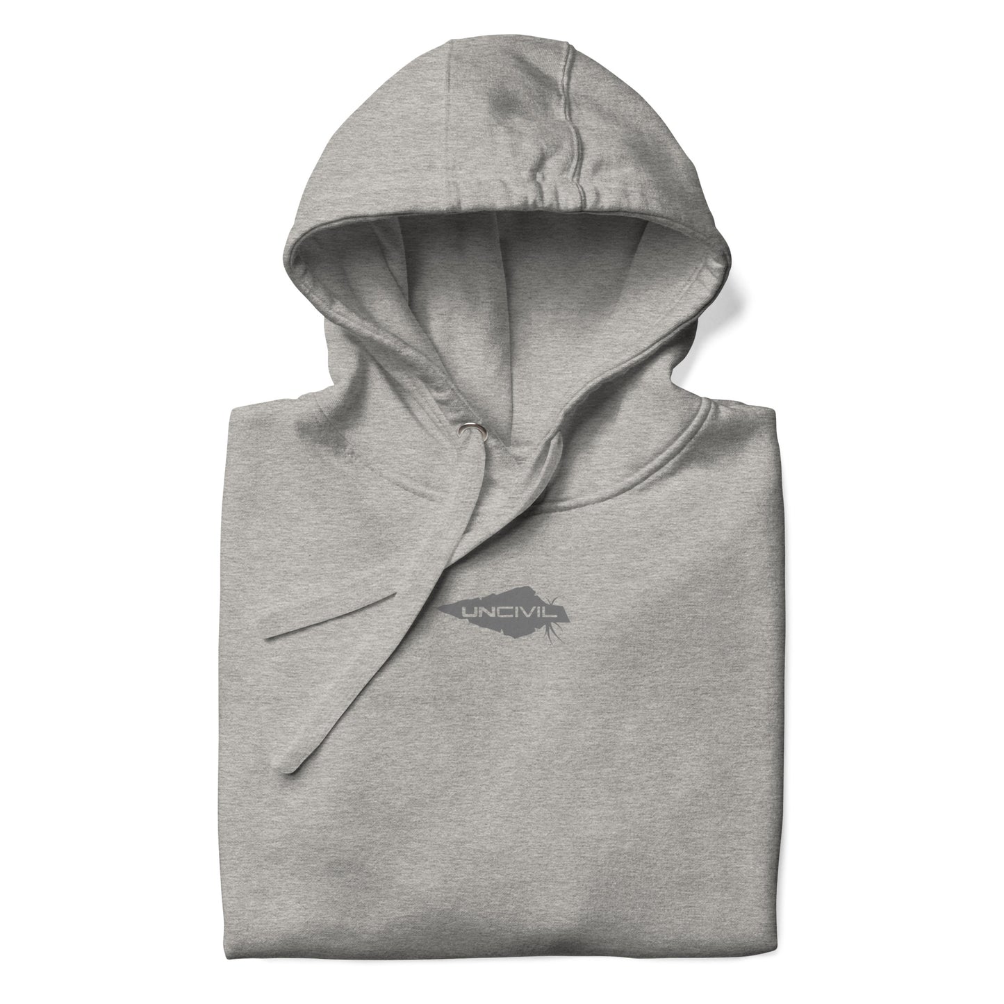 Carbon Grey Hoodie, Uncivil spear in grey and carbon grey