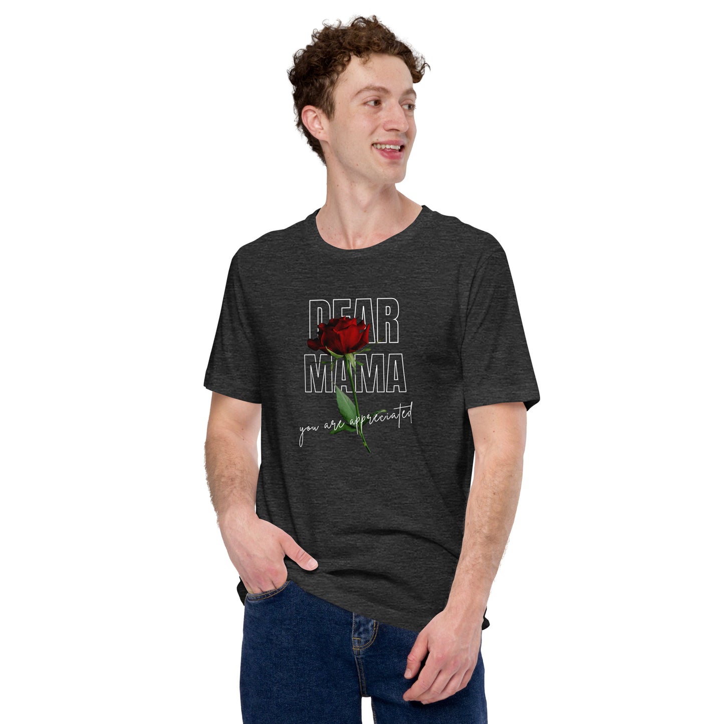 Dear Mama Tupac Shakur Inspired T-shirt, heather grey mens shirt.