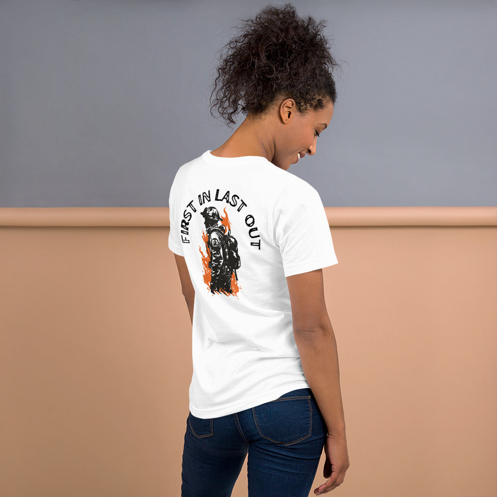 First In Last Out Firefighter women's T-shirt - White