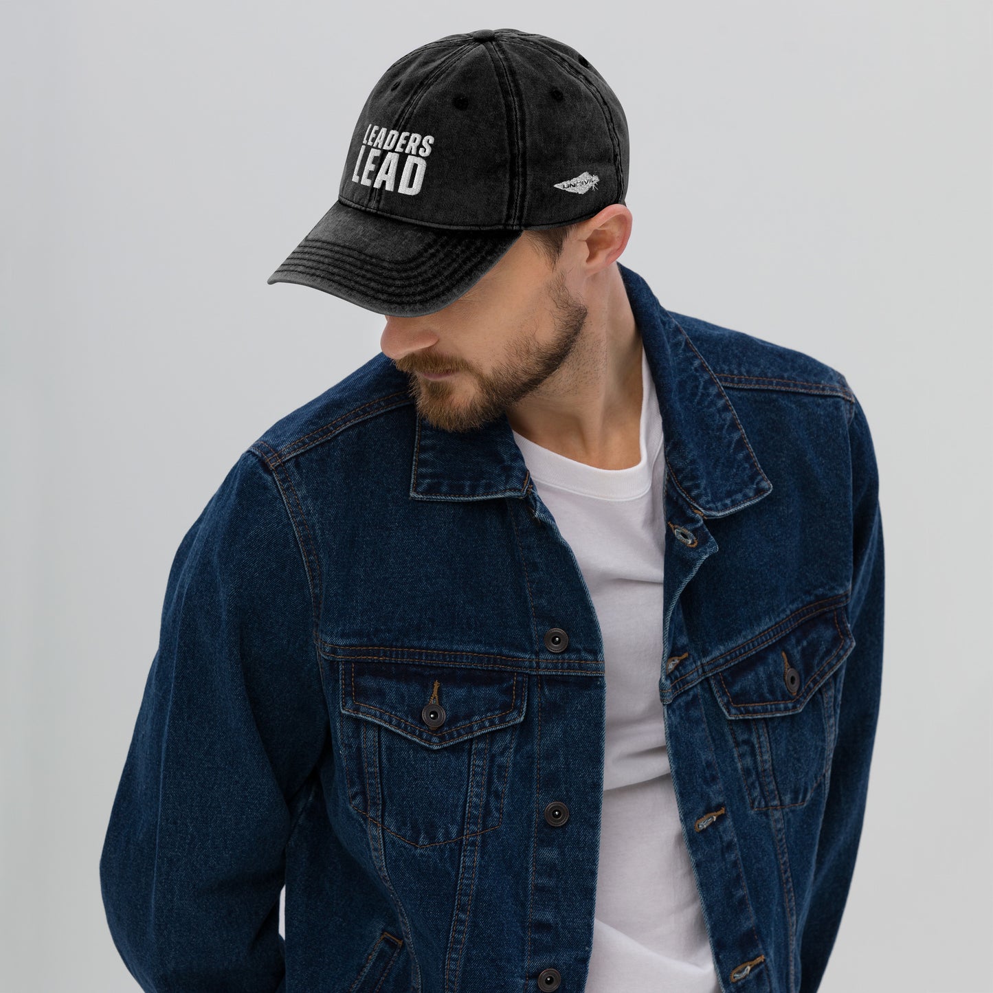Leaders Lead Embroidered Black Vintage Hat with our UNCIVIL Spear.