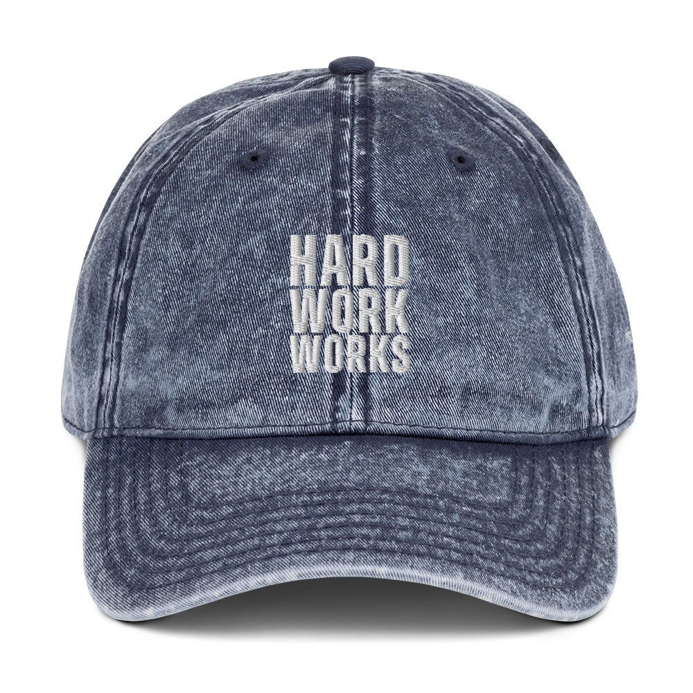 Hard Work Works Vintage Navy Hat with our UNCIVIL Spear