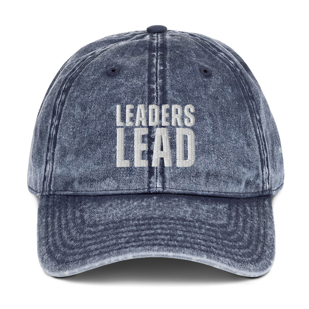 Leaders Lead Embroidered Blue Vintage Hat with our UNCIVIL Spear.