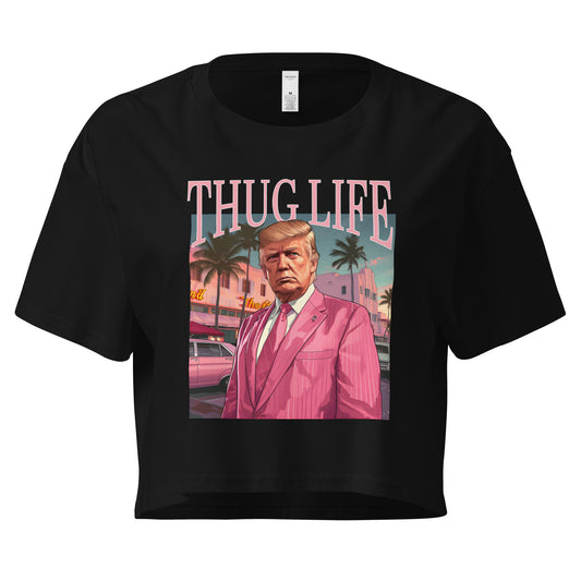 Black Thug Life Trump Women’s Crop Top Miami Vice Style