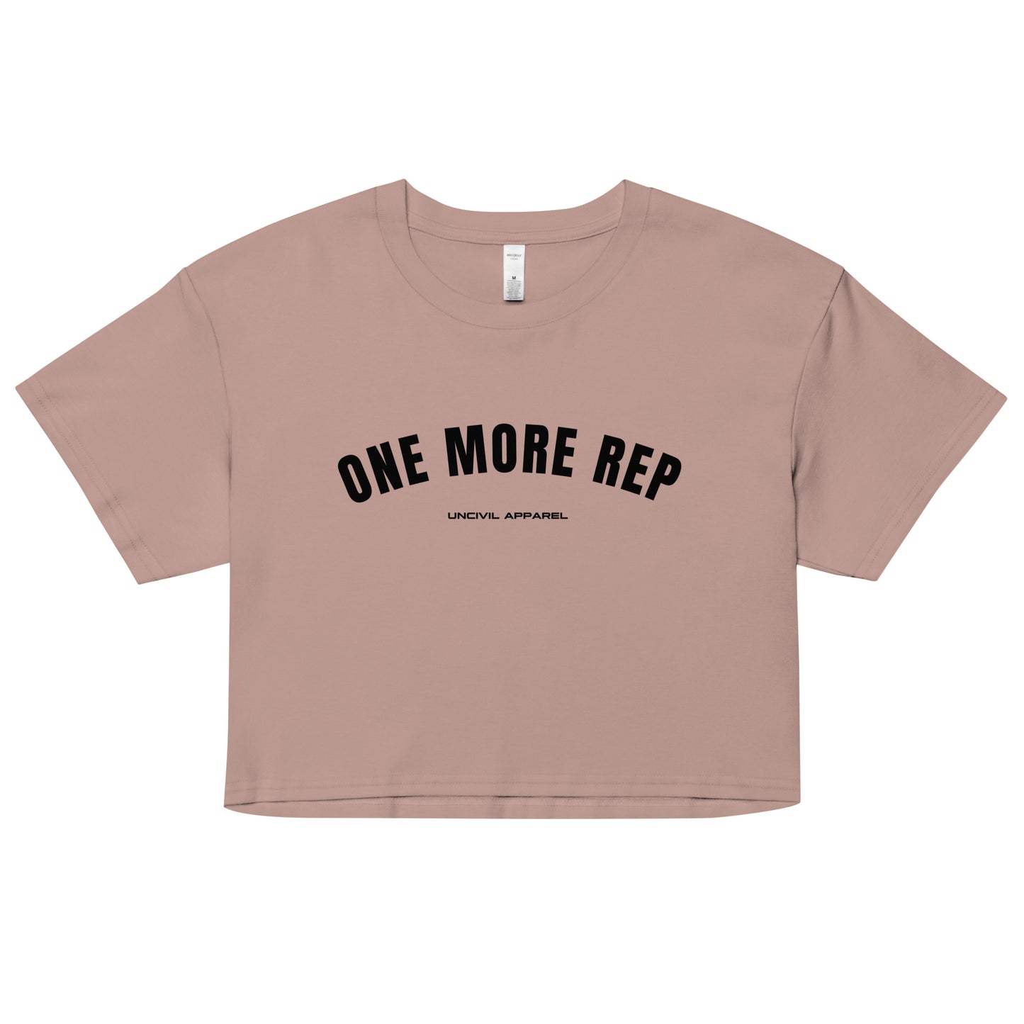 One More Rep Women's Crop Top Shirt in pink.