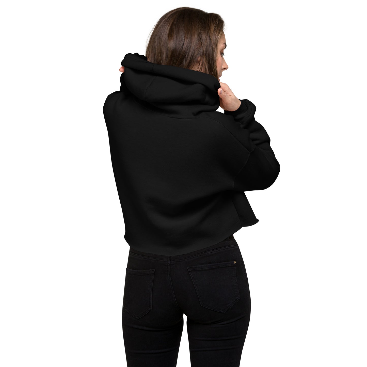 UNCIVIL women's Crop Hoodie is soft and comfy! this crop hoodie features our one and only white spear on black hoodie!