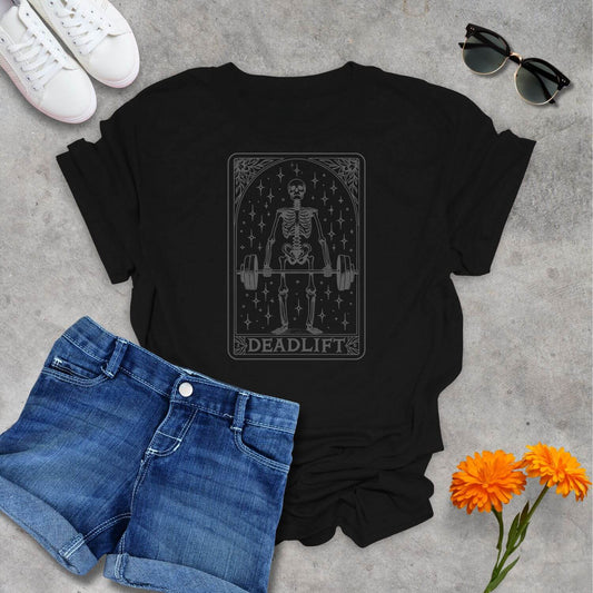 Black Women's Deadlift Skeleton T-Shirt