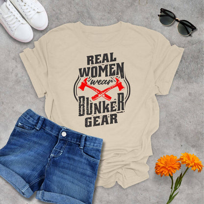 Natural Real Women Wear Bunker Gear Firefighter T-Shirt