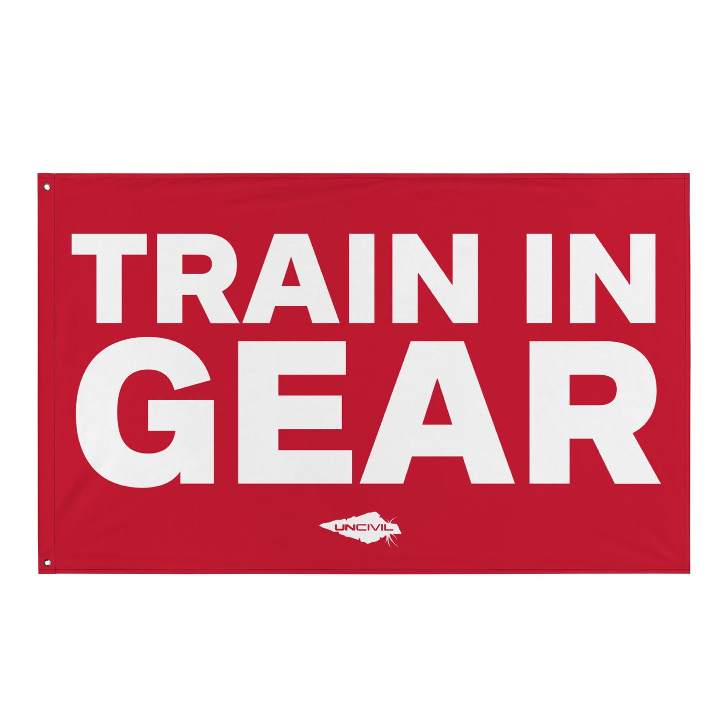Train in Gear Flag - Red and White