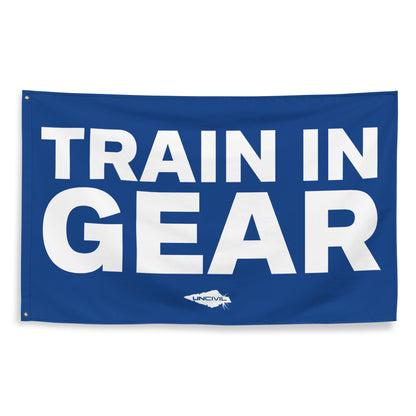 Train in Gear Flag - Blue and White First Responder Uncivil Flag