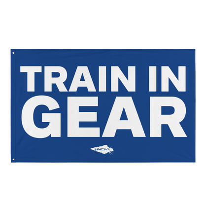 Train in Gear Flag - Blue and White First Responder Uncivil Flag