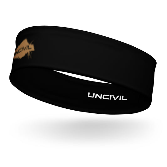 UNCIVIL Gold & Black Headband for men and women. Workout headband.