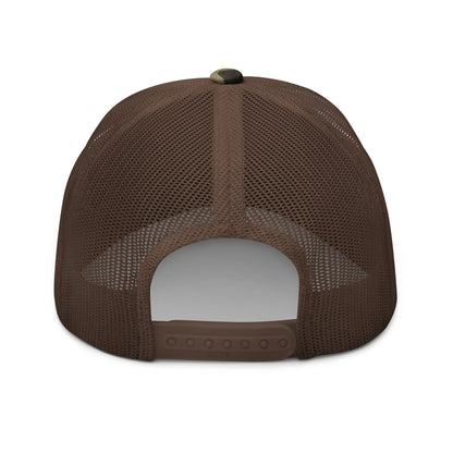 Camo American Flag Brown Mesh Trucker Hat back view