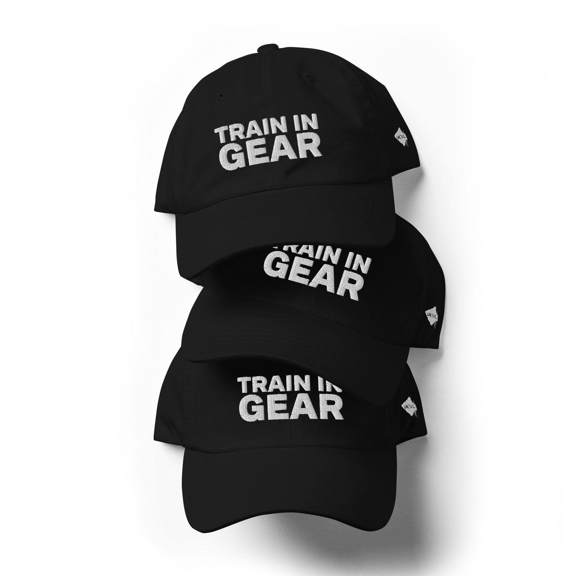 Train in Gear Firefighter hat. Black baseball hat.