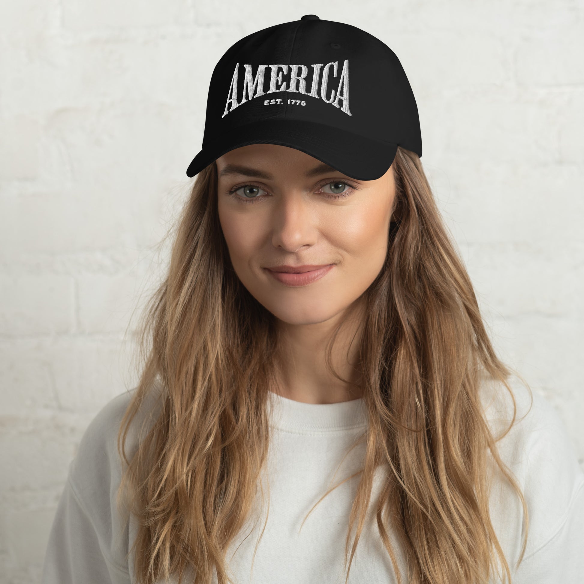 Black America Embroidered Dad Hat