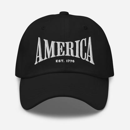 Black America Embroidered Dad Hat