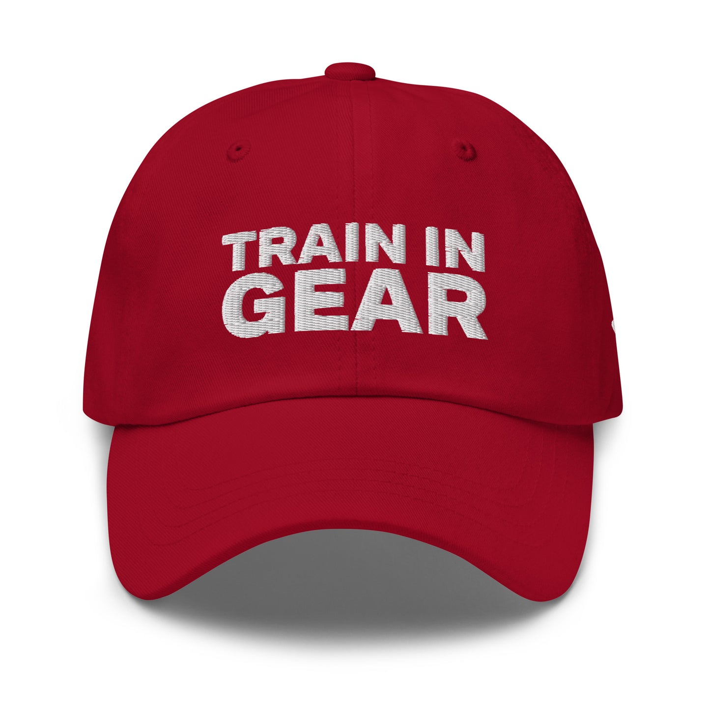 Train in Gear Firefighter hat. Red baseball hat.
