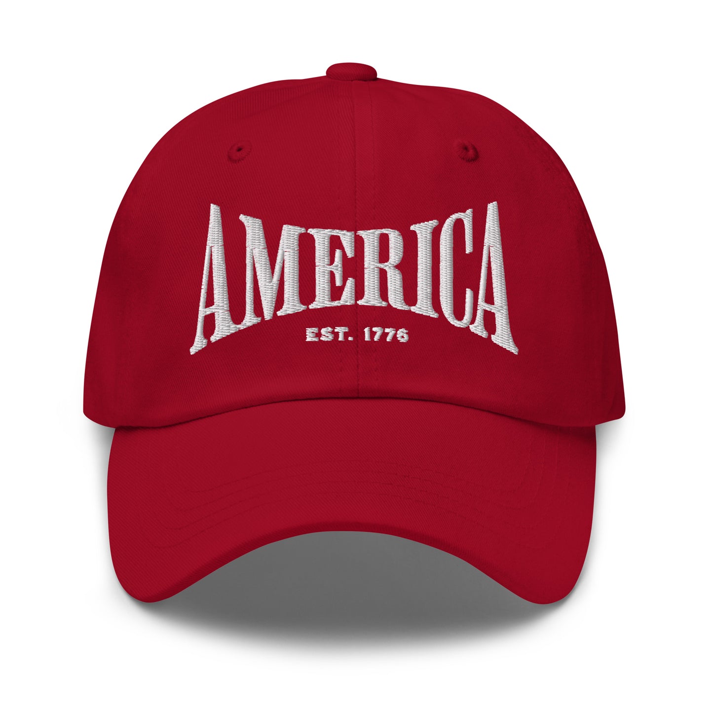 Red America Embroidered Dad Hat