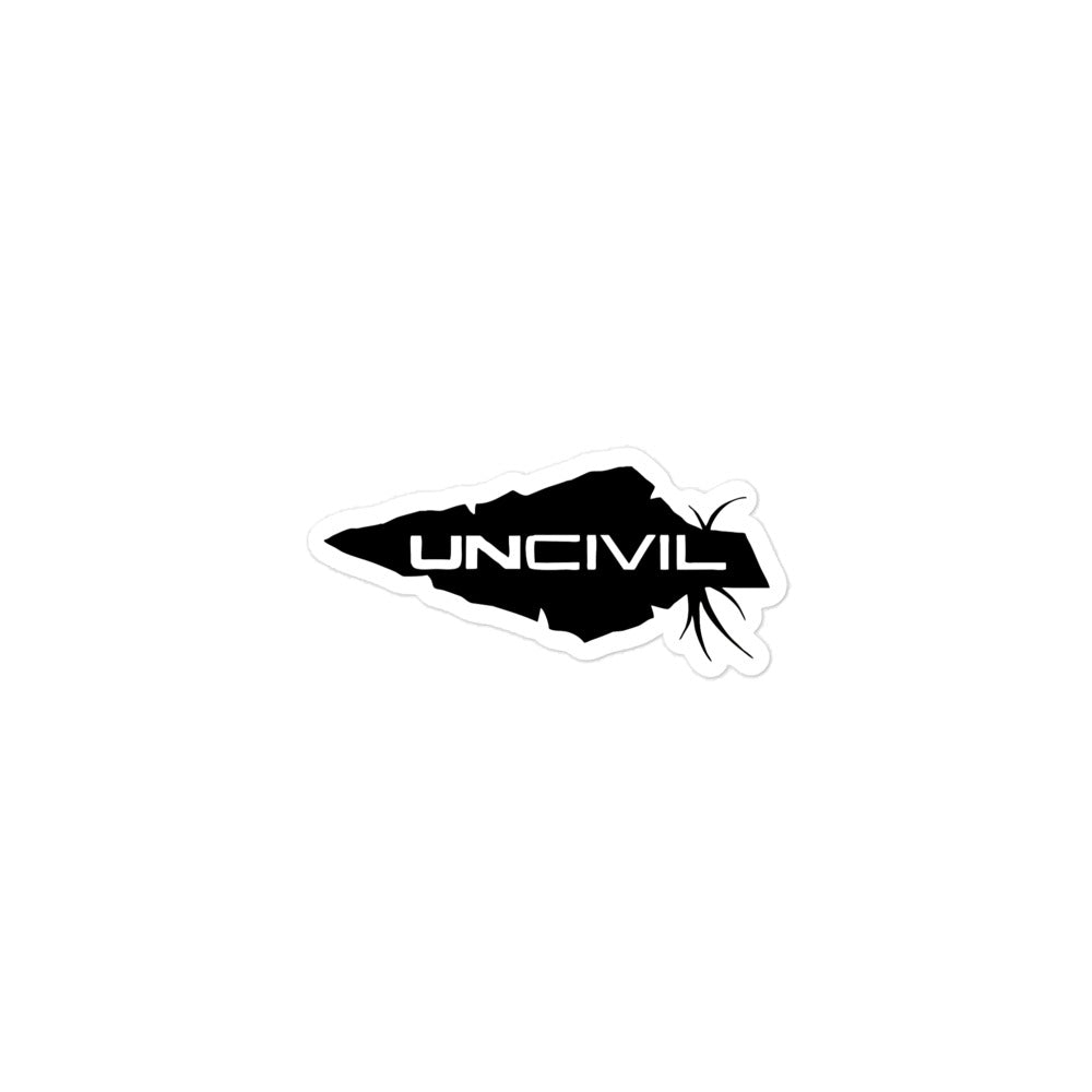 UNCIVIL 3x3 inch Black Bubble-free stickers.