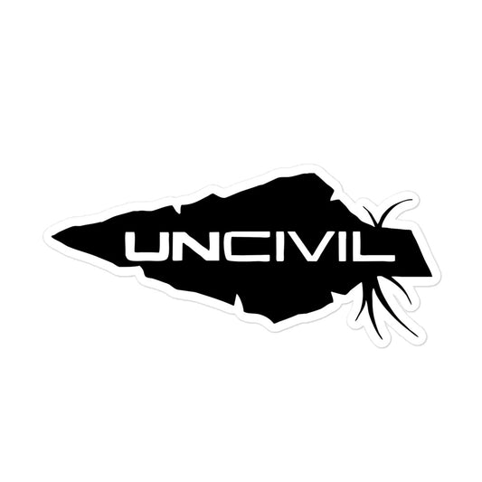 UNCIVIL 5.5 x 5.5 inch Black Bubble-free stickers.