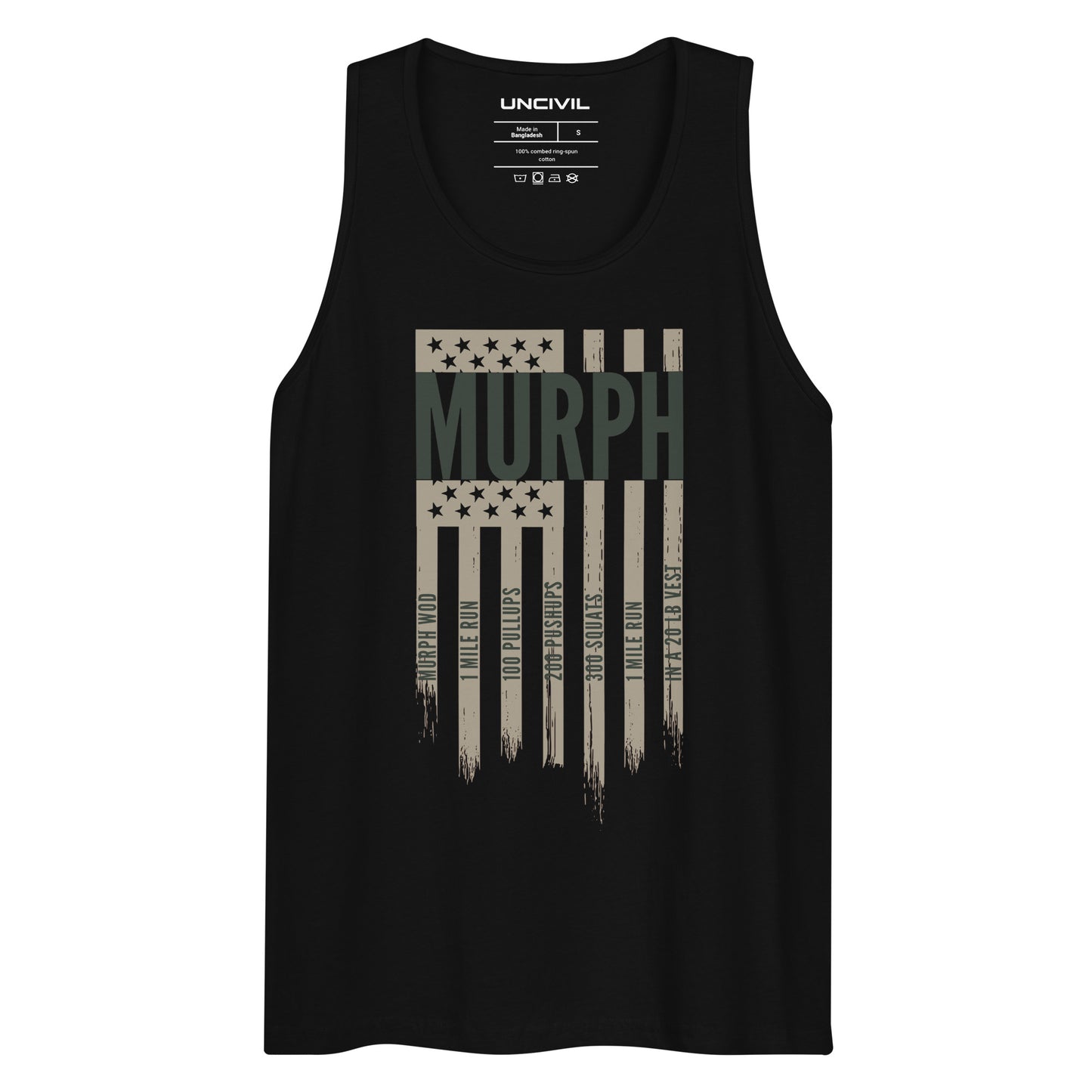 MURPH UNCIVIL American Flag Men's Tank Top - Black