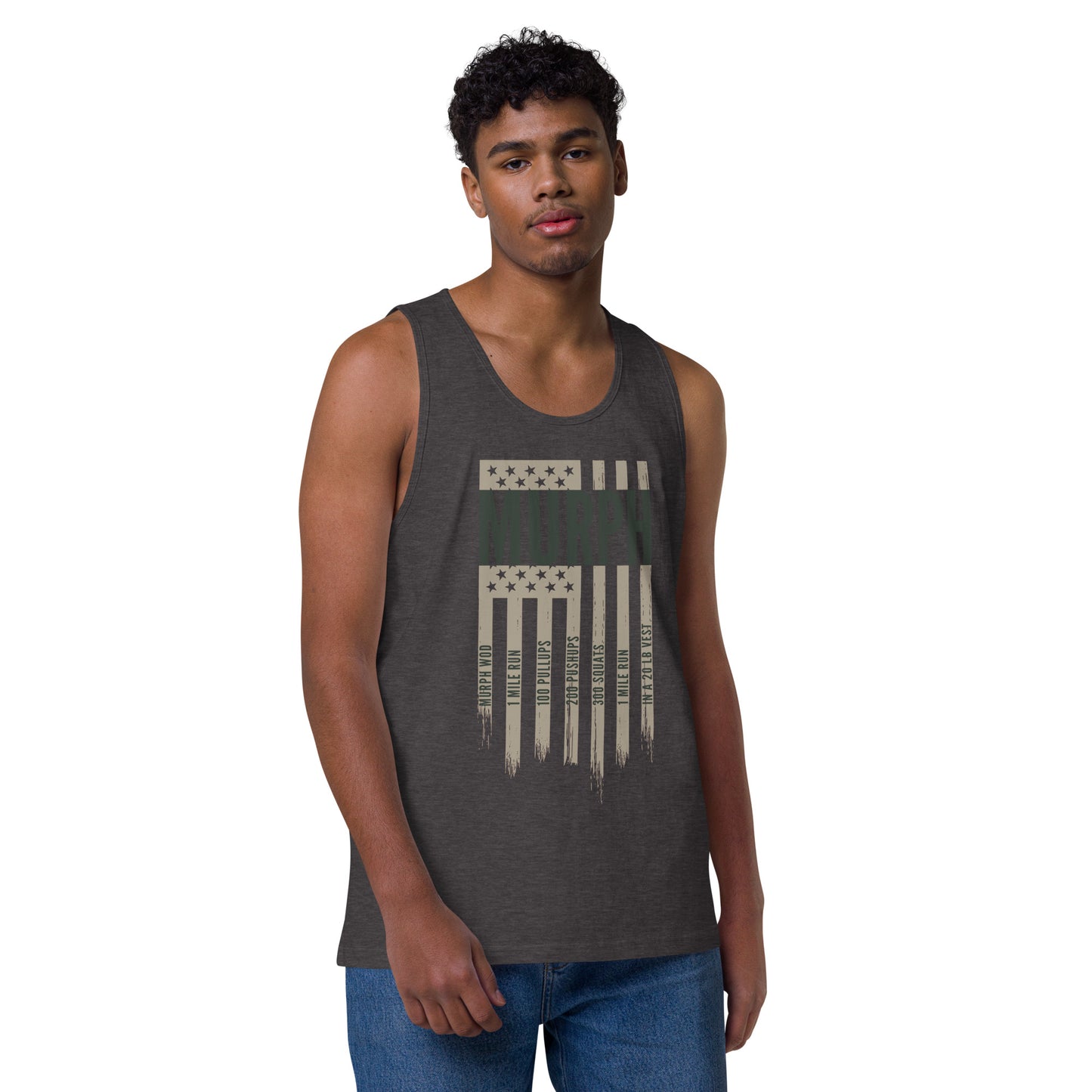 MURPH UNCIVIL American Flag Men's Tank Top - Heather Grey