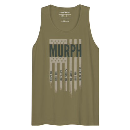 MURPH UNCIVIL American Flag Men's Tank Top - Army Green