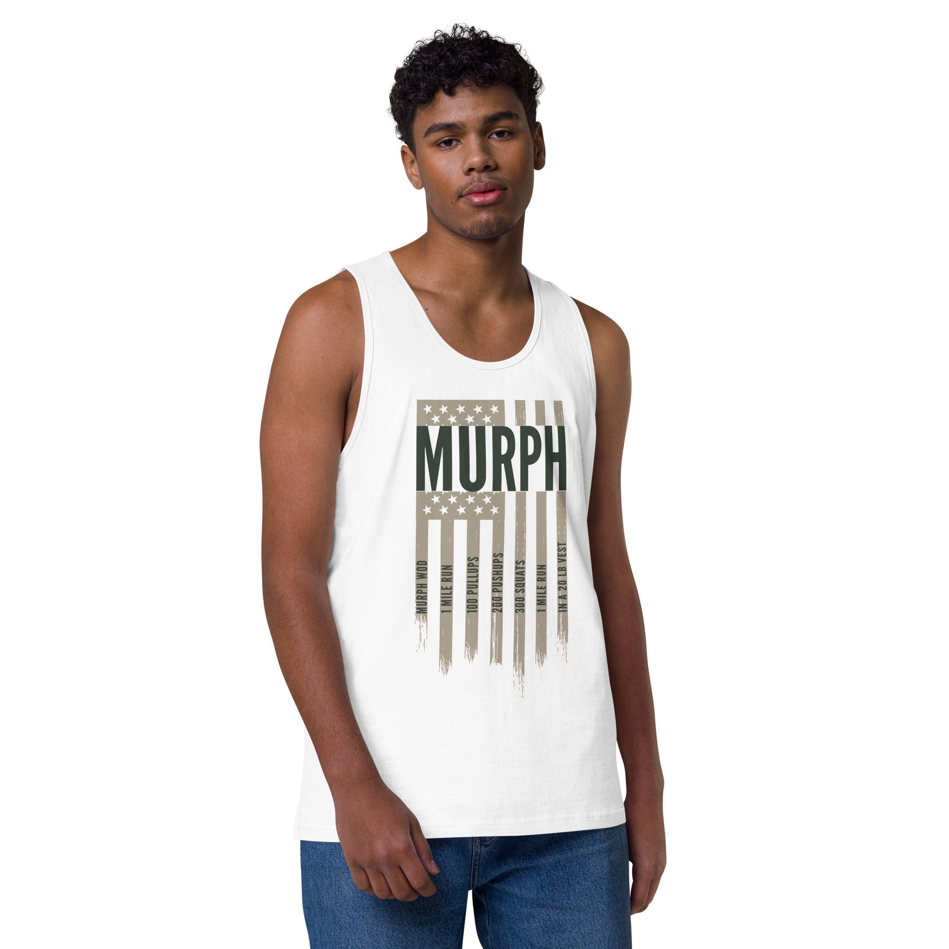 MURPH UNCIVIL American Flag Men's Tank Top - White