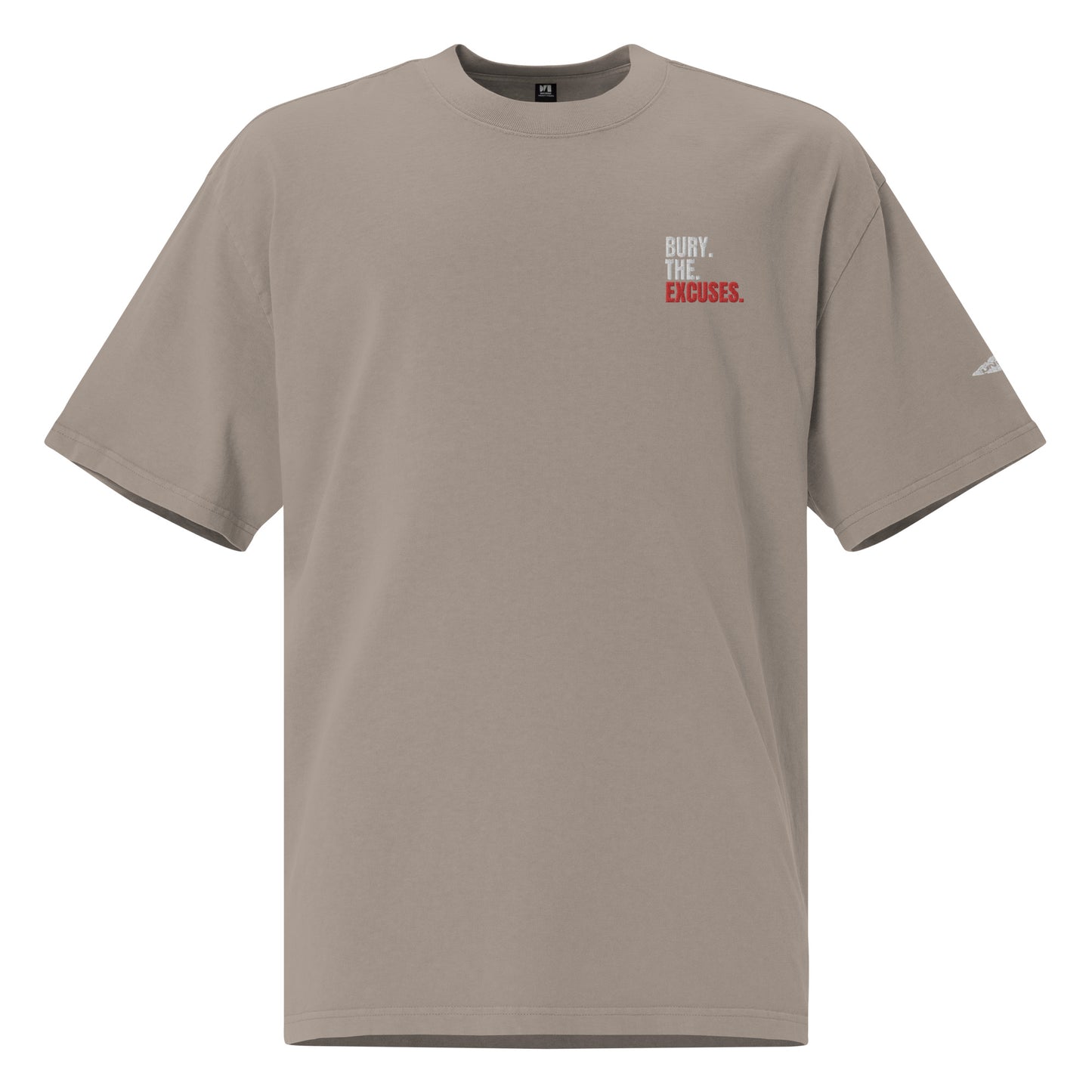 Bury The Excuses Oversized Faded T-Shirt - faded grey.