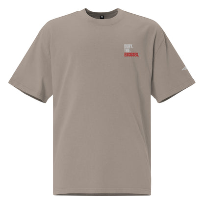 Bury The Excuses Oversized Faded T-Shirt - faded grey.