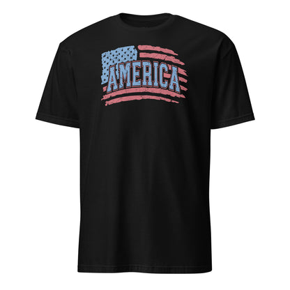 Black America Flag Distressed T-Shirt