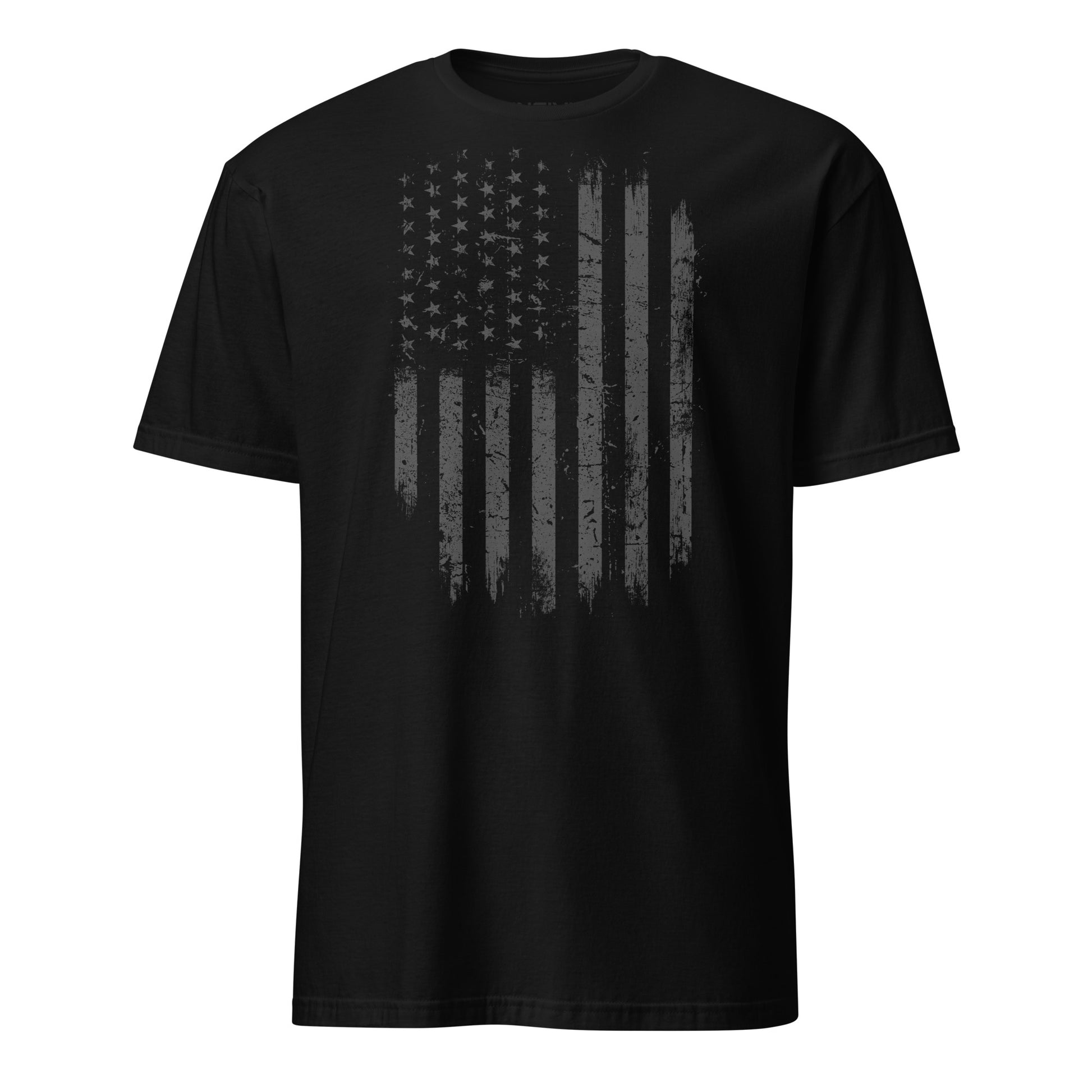 Black 'Merica Distressed American Flag Stealth Edition Unisex T-Shirt