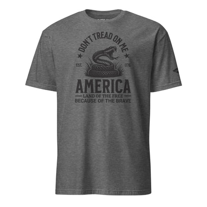 Graphite Grey Don't Tread On Me Stealth Edition T-Shirt with Uncivil Spear on left sleeve