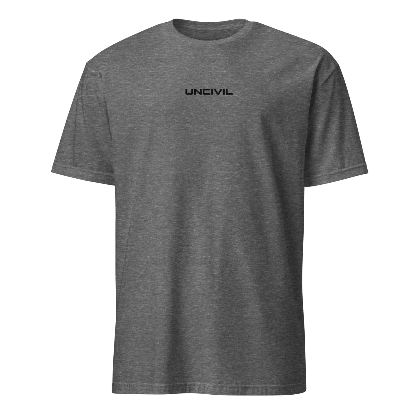 Graphite Grey Average is the Enemy T-Shirt with Black UNCIVIL Spear