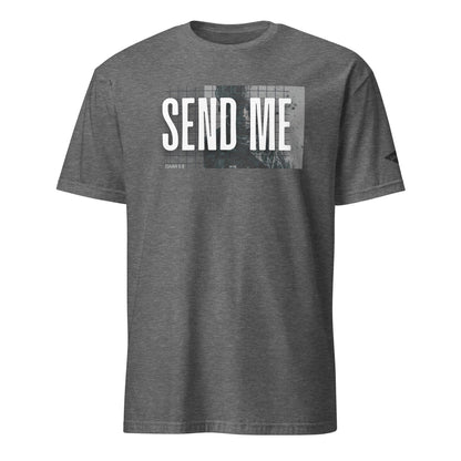 Grey Send Me Isaiah 6:8 UNCIVIL Soldier Black T-shirt with Uncivil Spear on the Left Sleeve