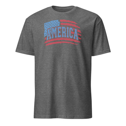 Heather grey America Flag Distressed T-Shirt