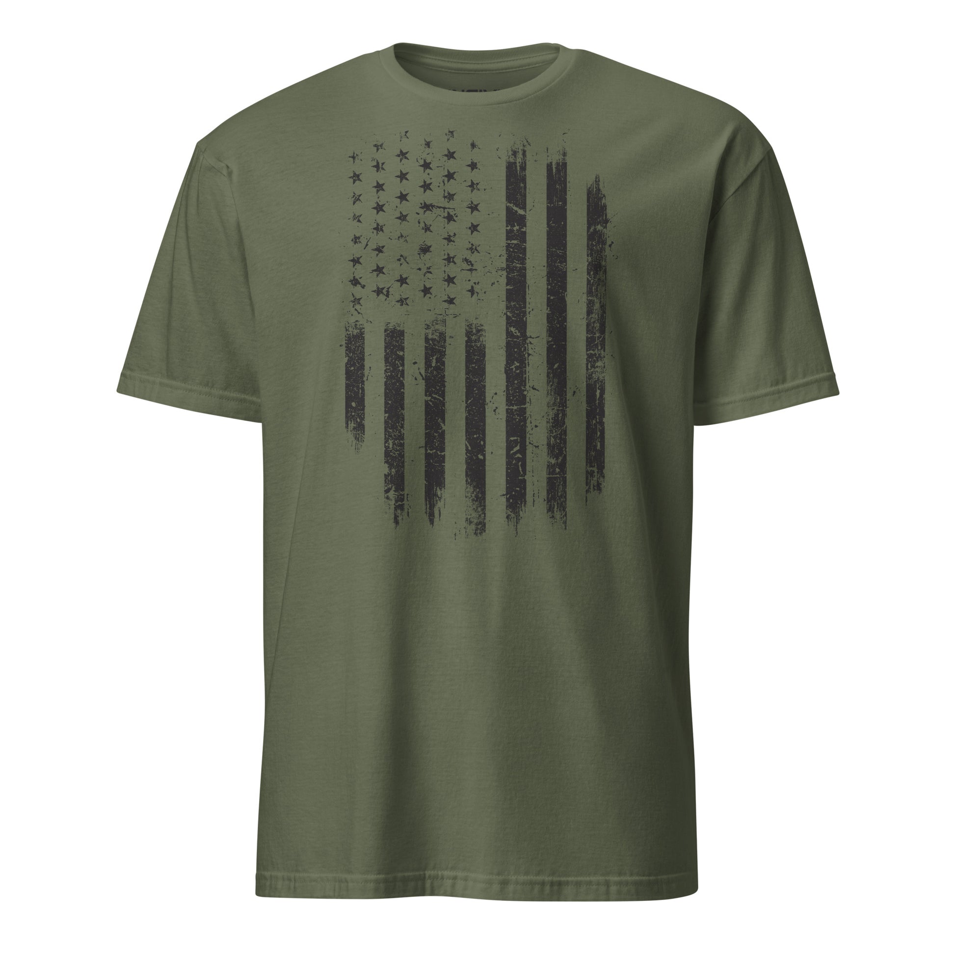 Military Green 'Merica Distressed American Flag Stealth Edition Unisex T-Shirt