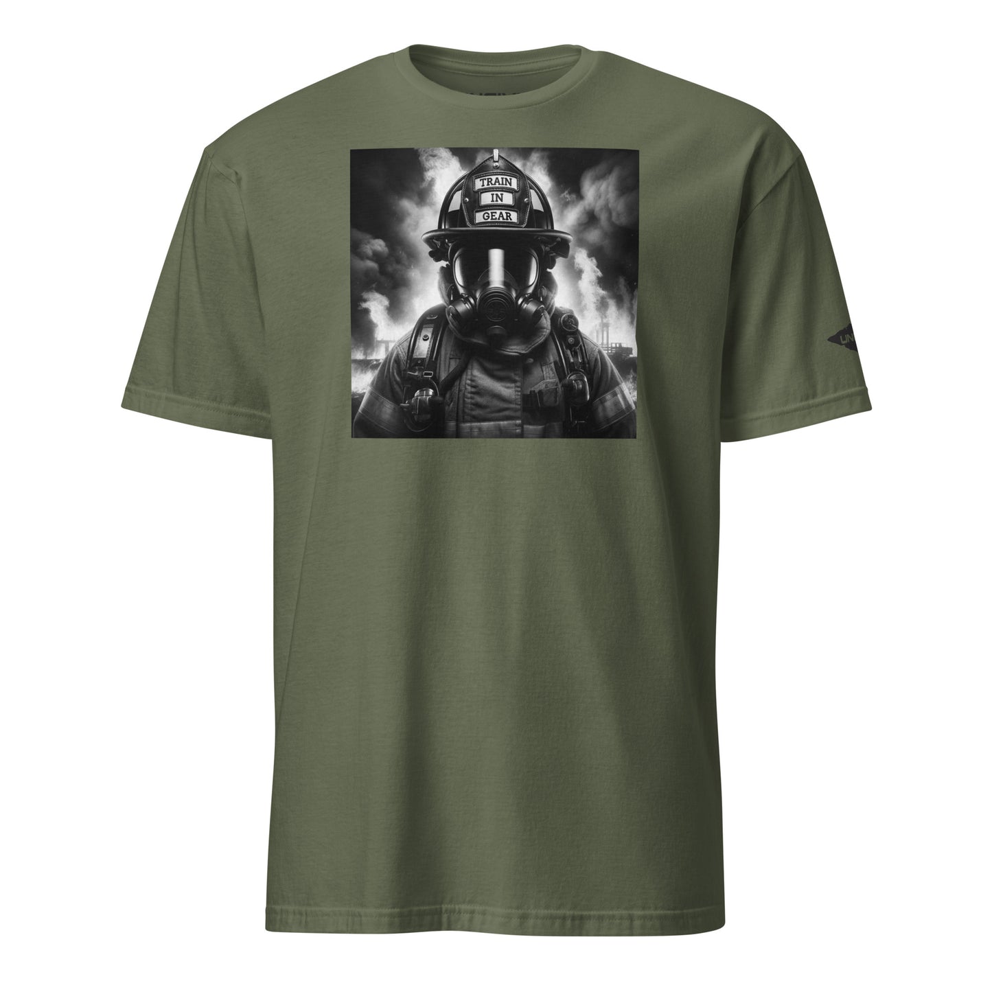 Military Green Gear Up and Roll Graphic Train in Gear Firefighter Unisex T-Shirt