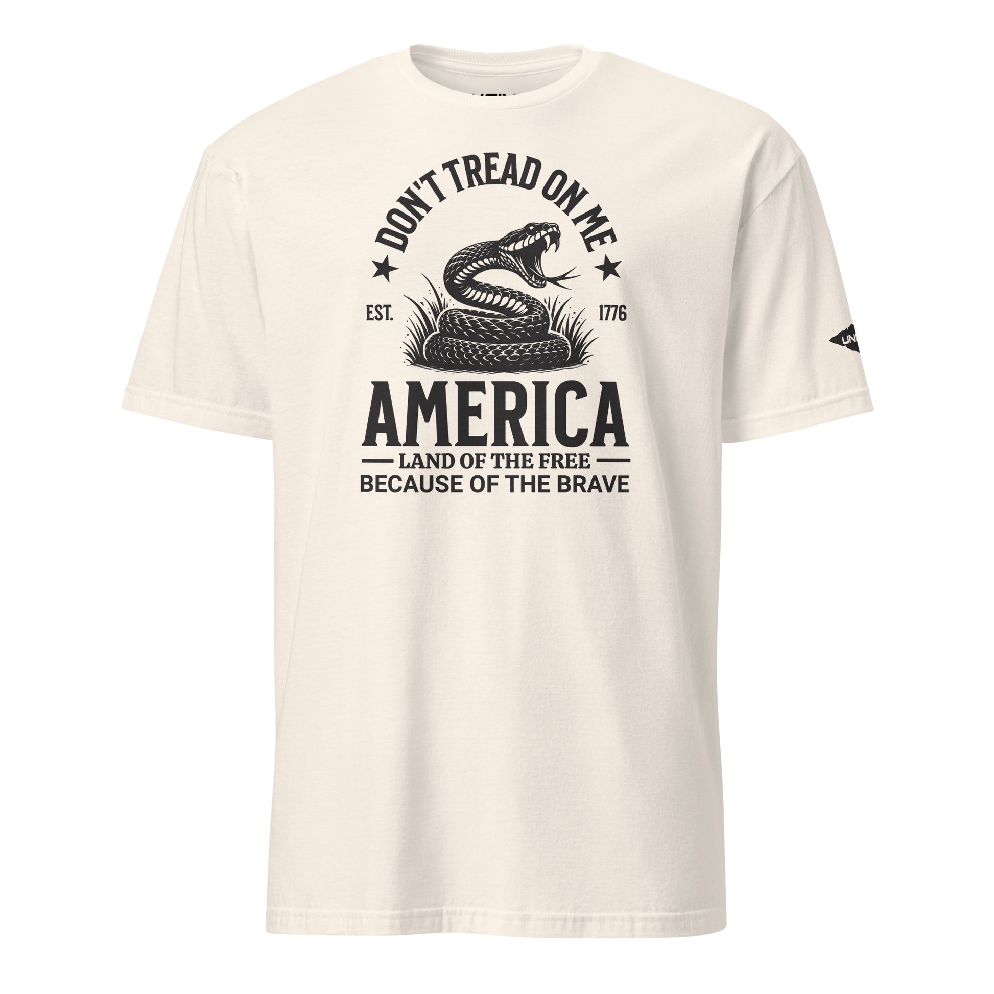 Natural Don't Tread On Me Stealth Edition T-Shirt with Uncivil Spear on left sleeve