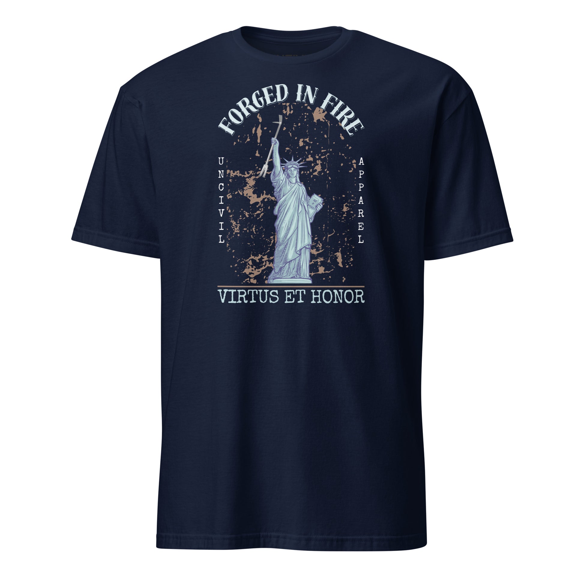 Forged In Fire Statue of Liberty Halligan Navy Blue T-Shirt